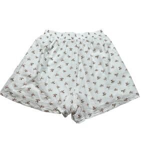 YLLW THE LABEL Dainty Floral Print White Pull On Shorts Women's Size Medium